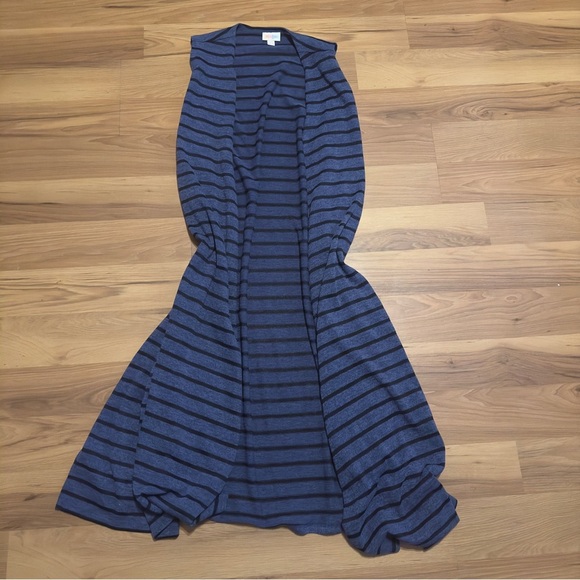 LuLaRoe Navy and Black Striped Dress - Picture 1 of 8